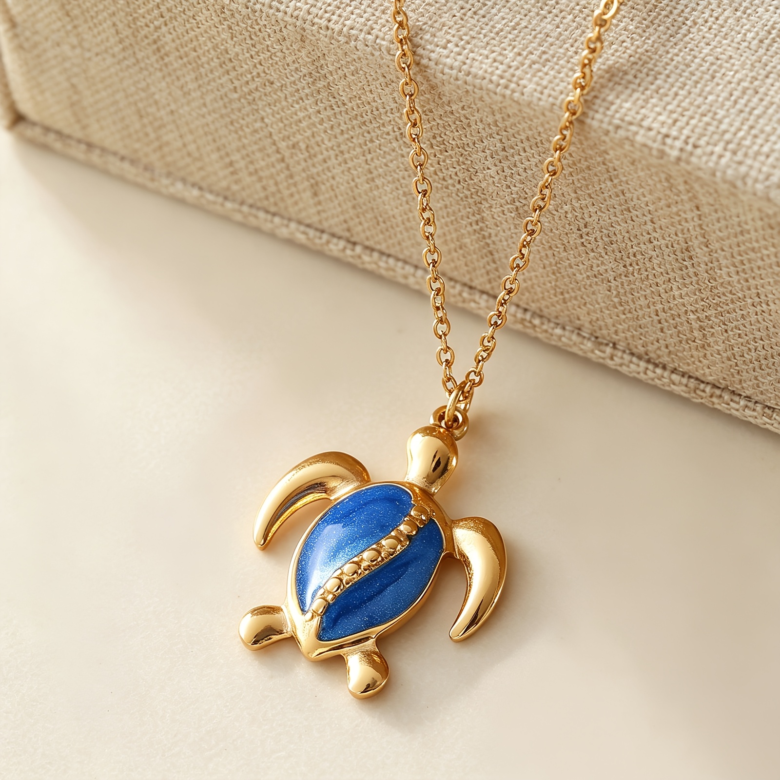 Women's 18K Golden Plated Turtle Pendant Necklace — Ocean Style